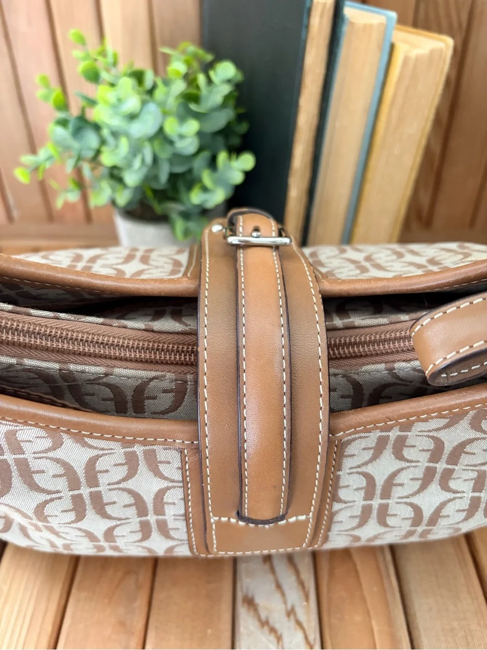 Fossil Monogram Jacquard Hobo Bag, Vintage Y2K